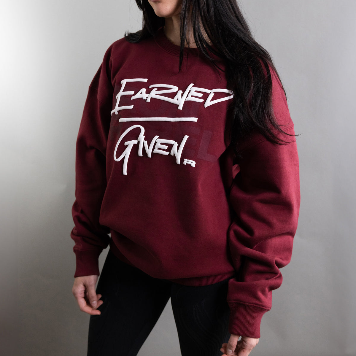 Earned/Given Crewneck (Burgundy)