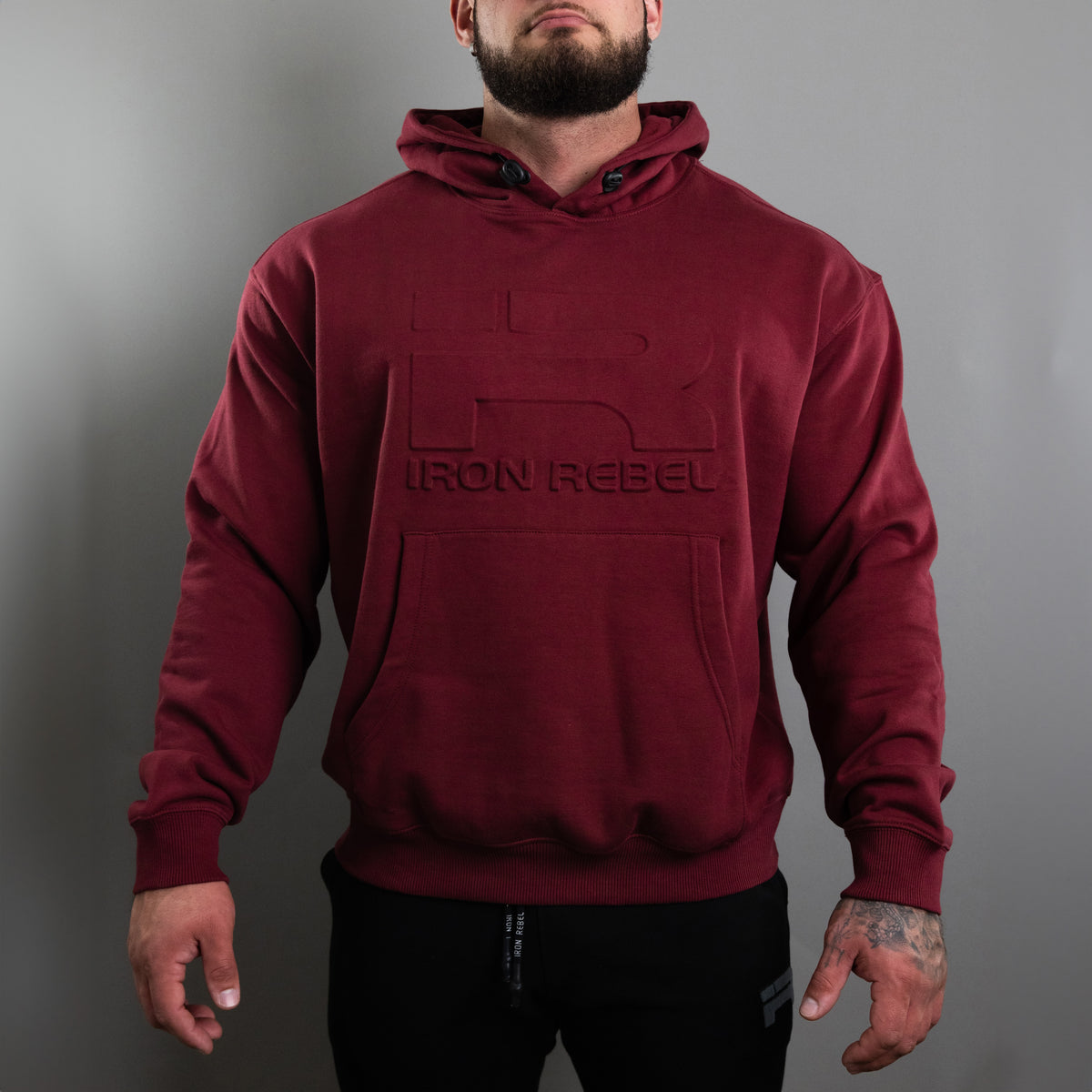Embossed Hoodie (Burgundy)
