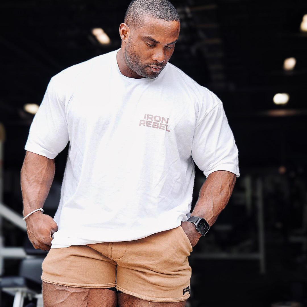 Pegasus Tee (White) Premium Fitted Gym T-Shirt
