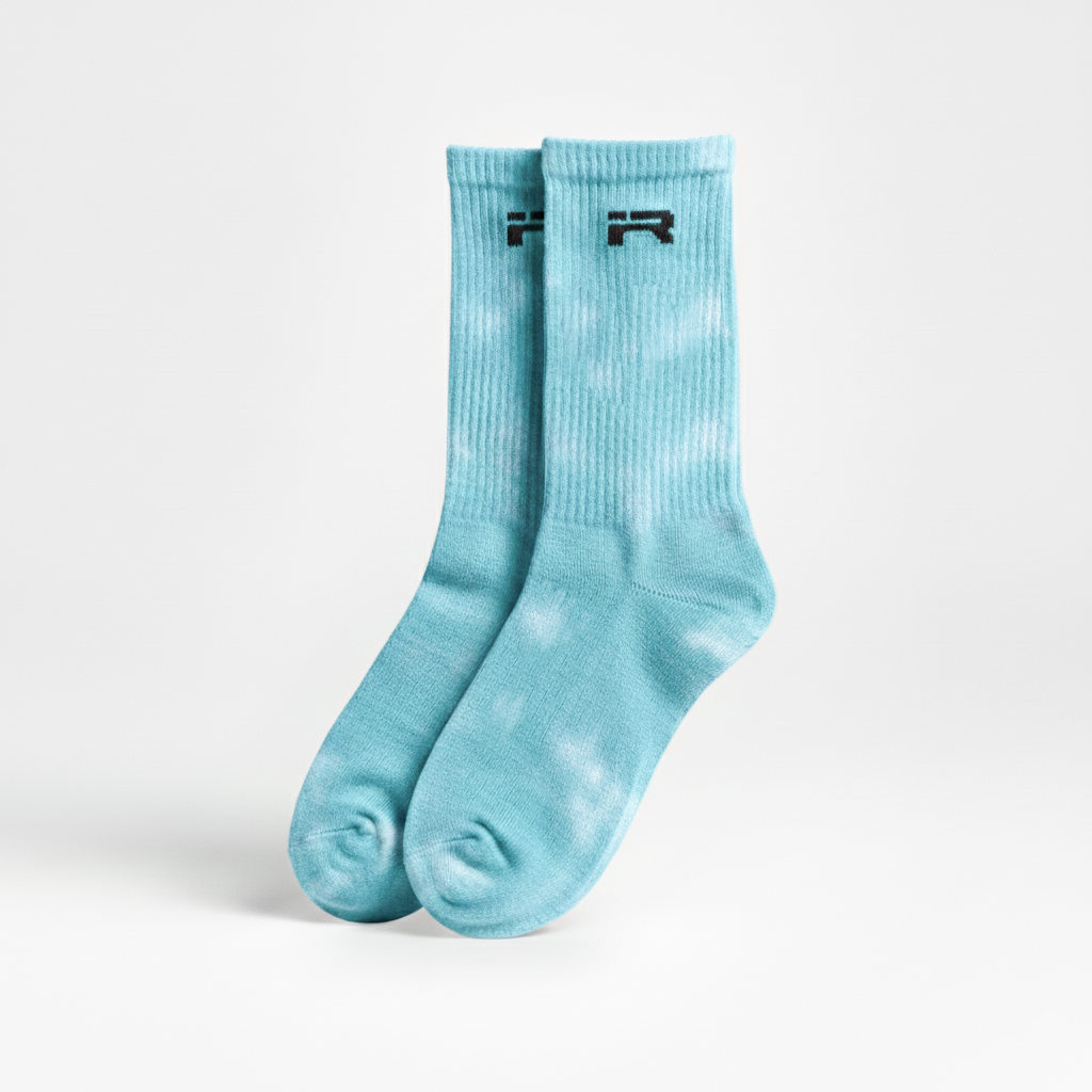 IR Logo Crew Socks (Teal Tie-Dye)