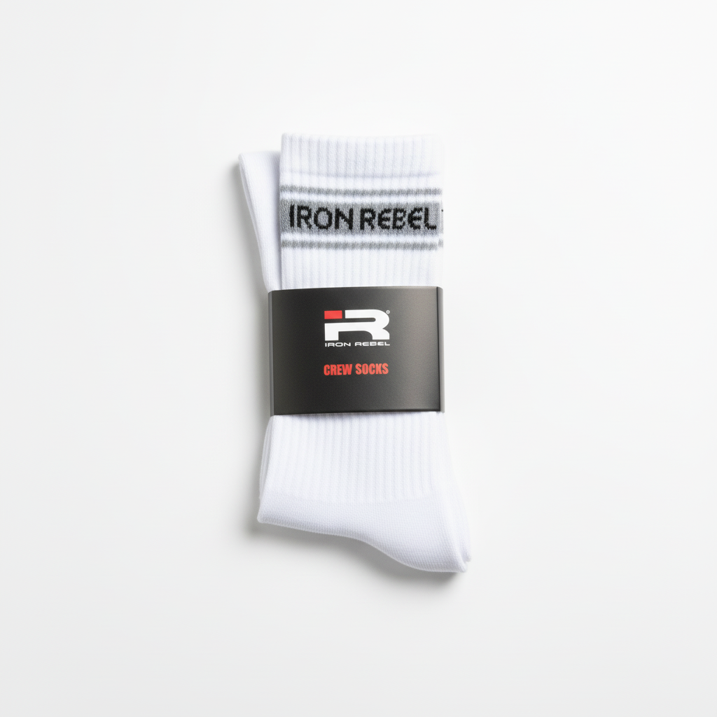 Iron Rebel Stripe Crew socks (White)