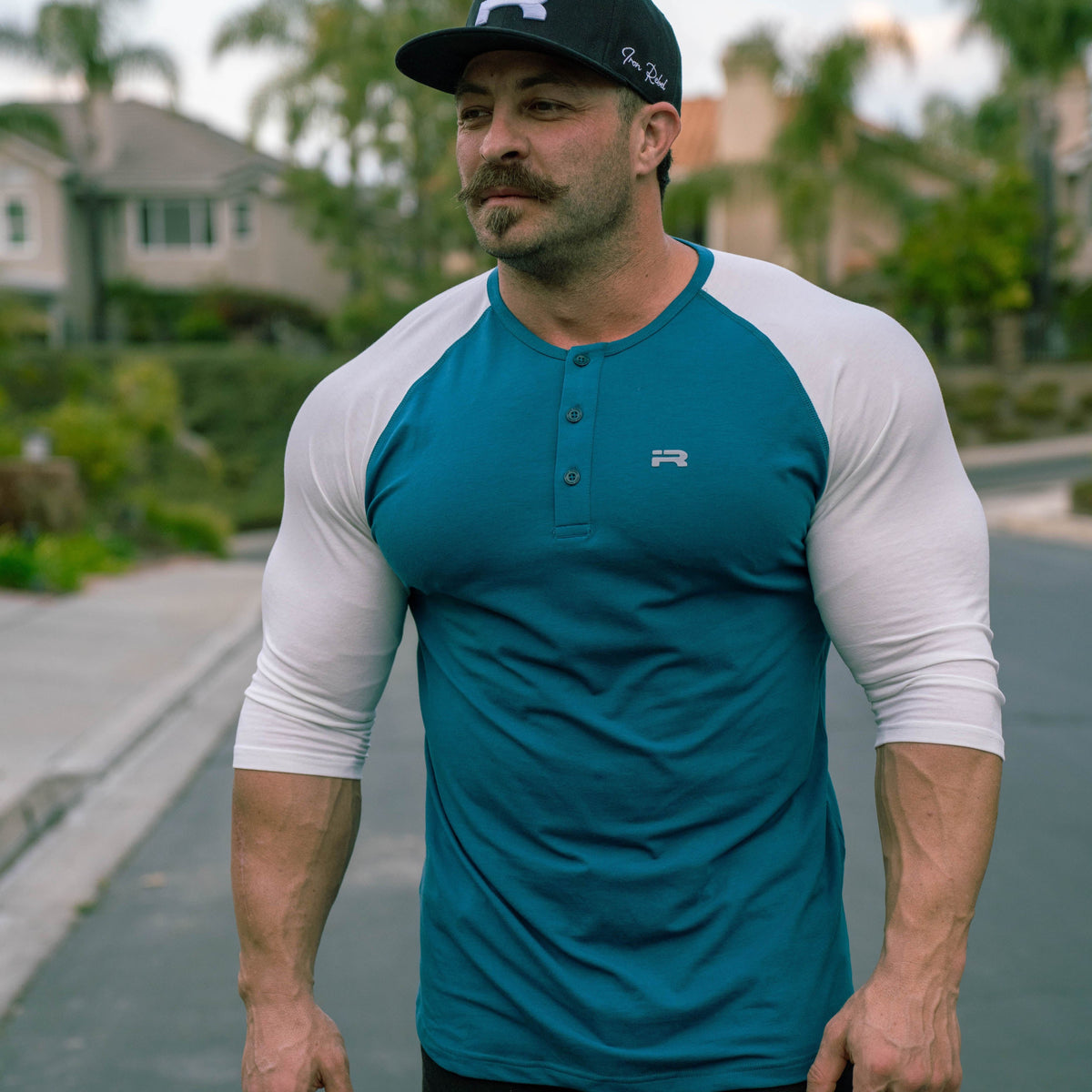 Elite Henley (Ivory/Teal)