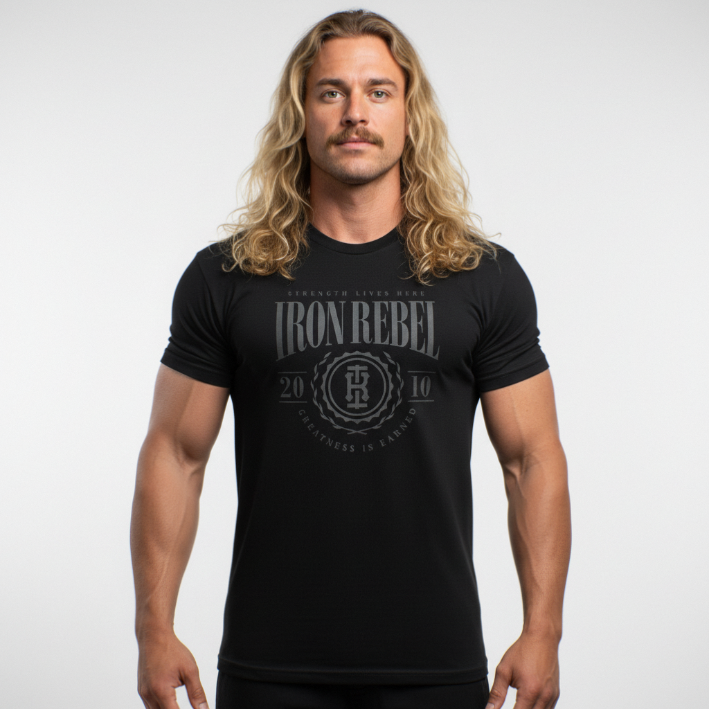 University Tee (Black) Premium Fitted Gym T-Shirt