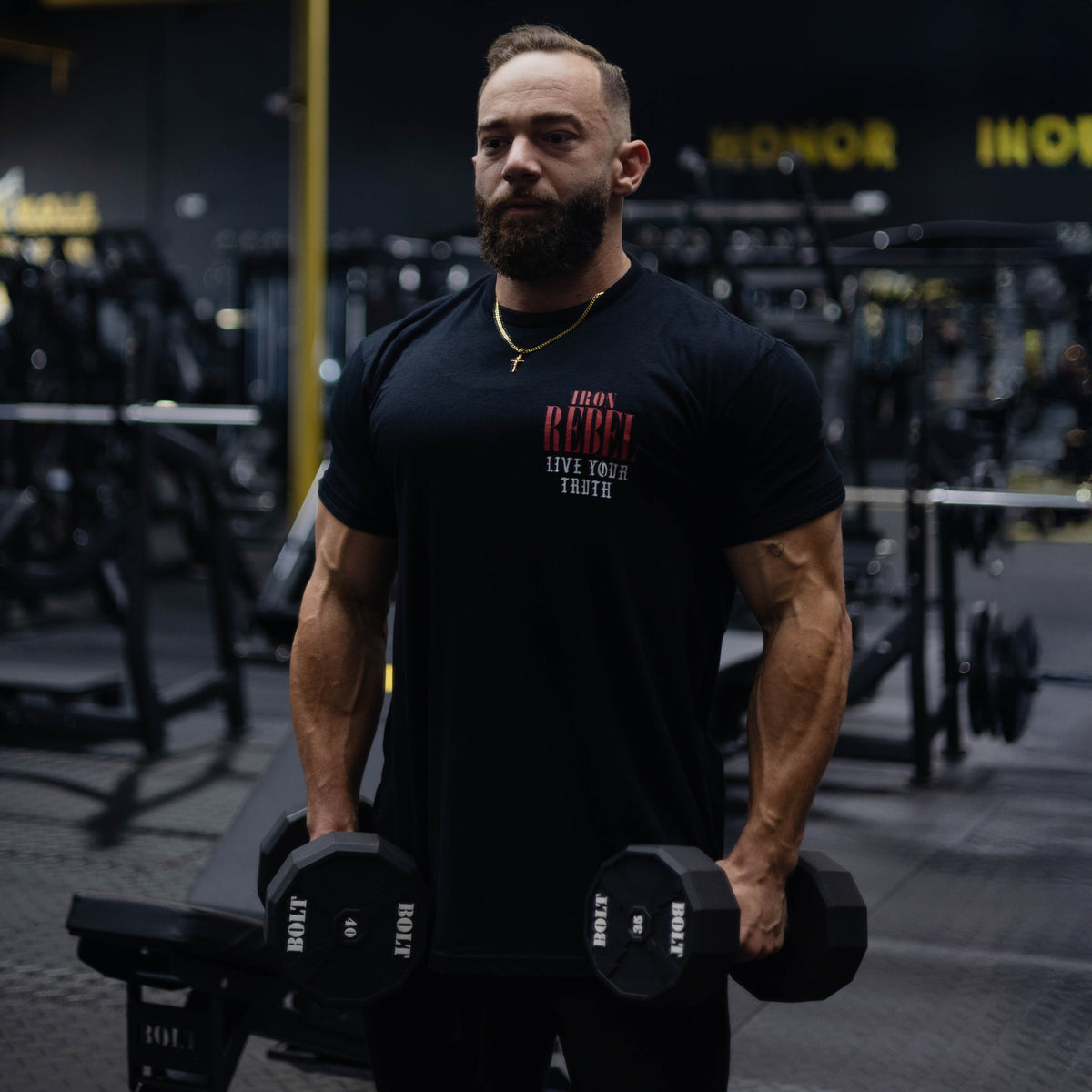 Lady Justice Tee (Black) Premium Fitted Gym T-Shirt