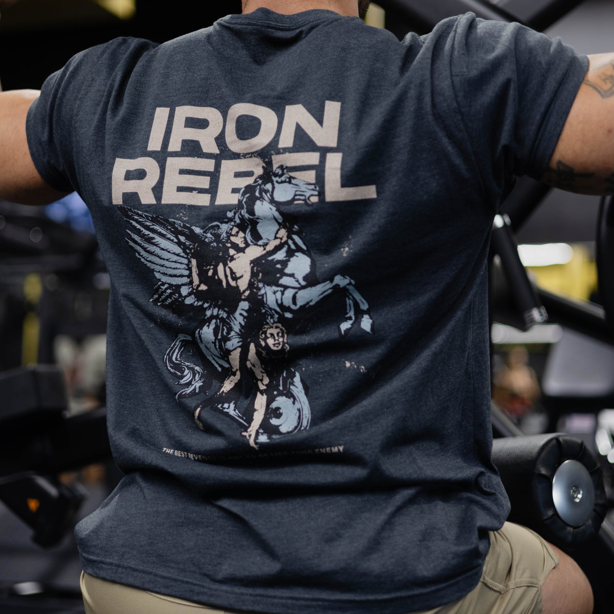 Pegasus Tee (Navy) Premium Fitted Gym T-Shirt