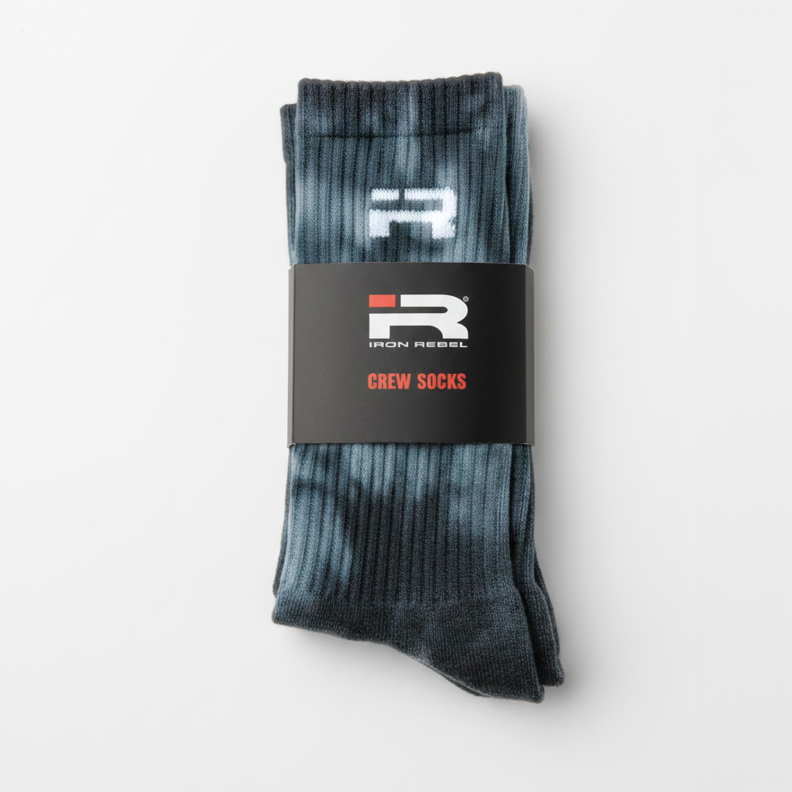 IR Logo Crew Socks (Charcoal Tie-Dye)